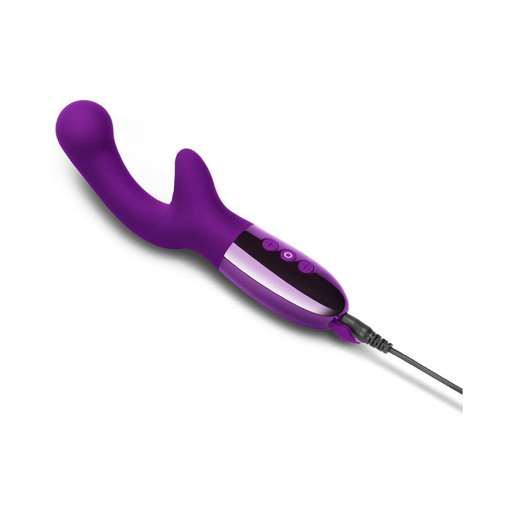 Le Wand XO Rechargeable Double-Motor Wave Silicone Dual Stimulation Vibrator Dark Cherry - Headshop.com