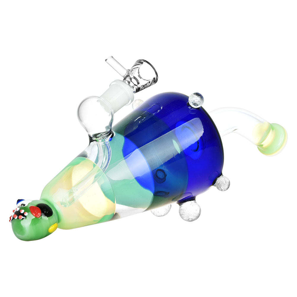 Ghoulish Glow in the Dark Lazy Glass Water Pipe - 10" - Headshop.com