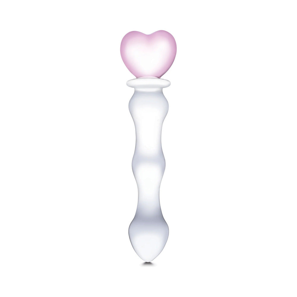 Glas 8 in. Sweetheart Glass Dildo with Pink Heart-Shaped Handle - Headshop.com