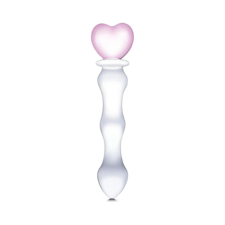 Glas 8 in. Sweetheart Glass Dildo with Pink Heart-Shaped Handle - Headshop.com