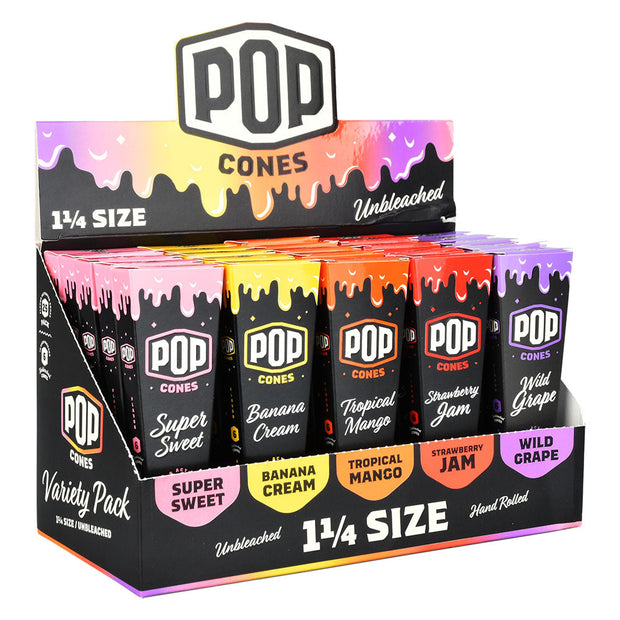 POP Cones Unbleached | Assorted Flavors | 25pc Display
