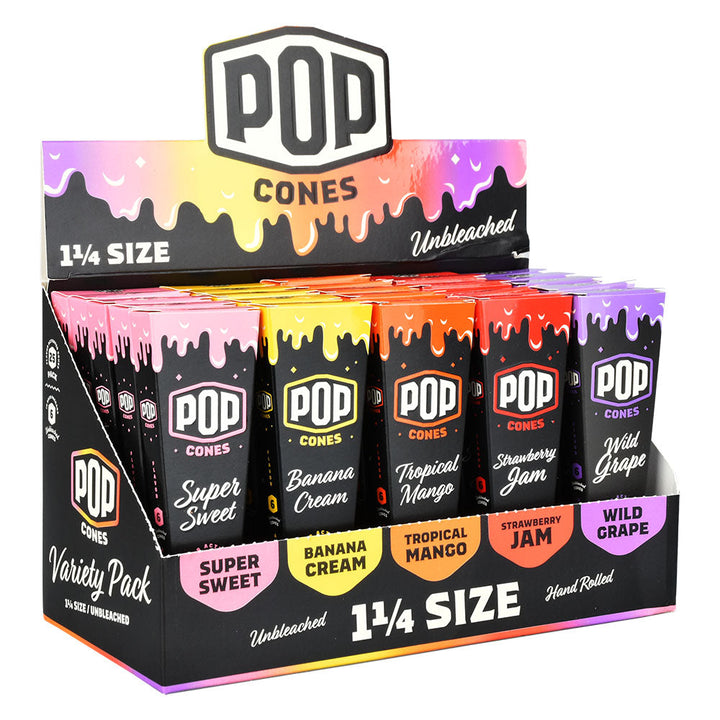 POP Cones Unbleached | Assorted Flavors | 25pc Display