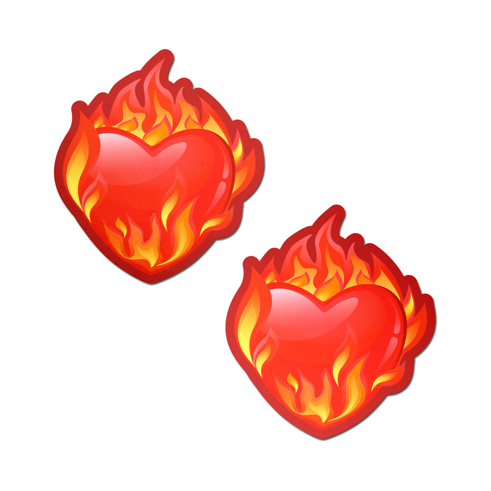 Pastease Flaming Heart Nipple Pasties - Headshop.com