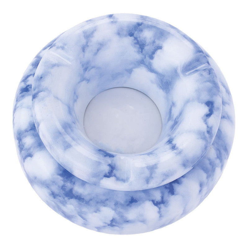 Fujima Moroccan Ceramic Ashtray - Marble Blue / 5" - Headshop.com