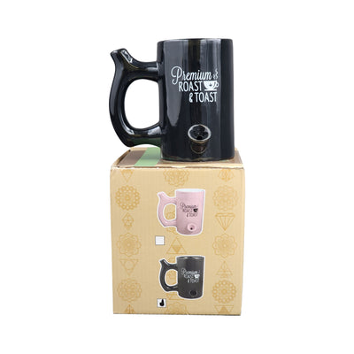 Premium roast & Toast Mug - shiny black with White print - Headshop.com