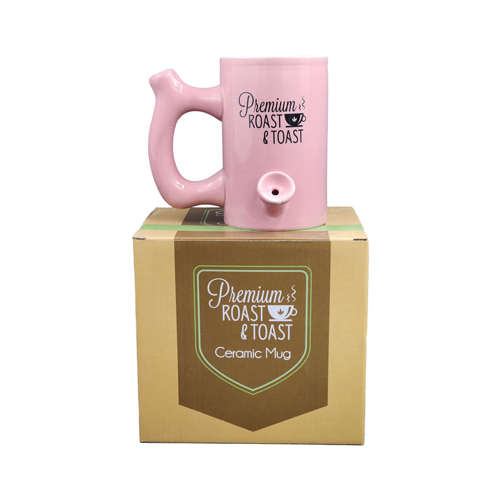 Pink roast & Toast mug with black logo - Headshop.com