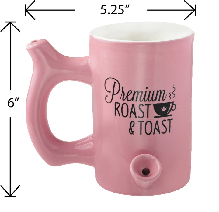 Pink roast & Toast mug with black logo - Headshop.com