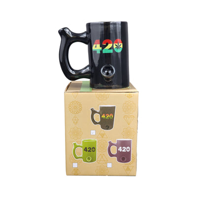 420 Mug - Black Mug with Rasta Colors - Headshop.com