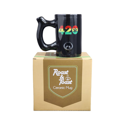 420 Mug - Black Mug with Rasta Colors - Headshop.com