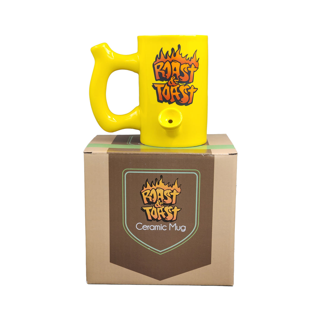 Yellow Roast & toast mug with flames - Headshop.com
