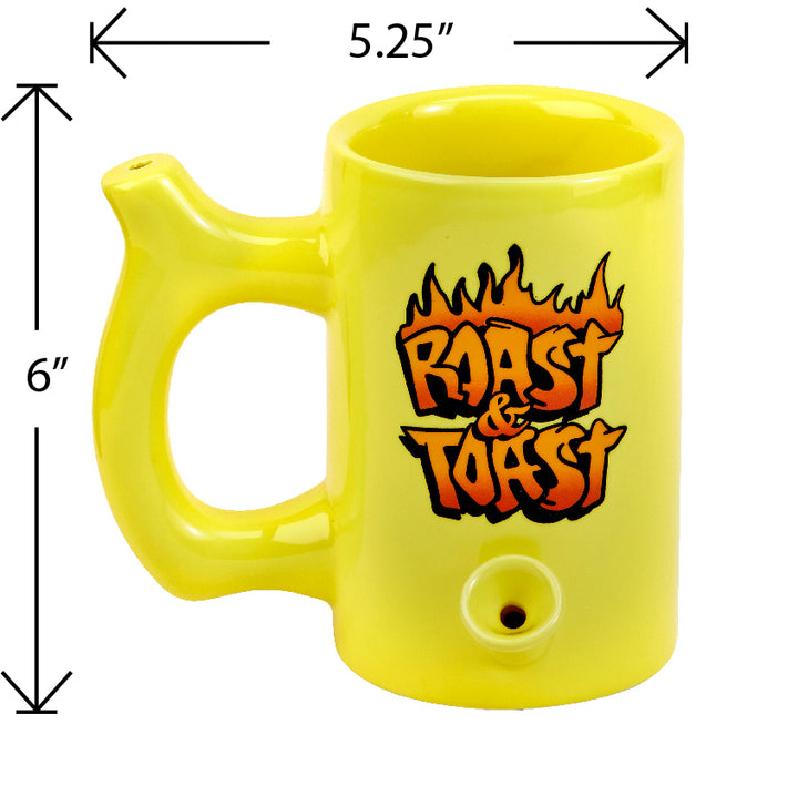 Yellow Roast & toast mug with flames - Headshop.com