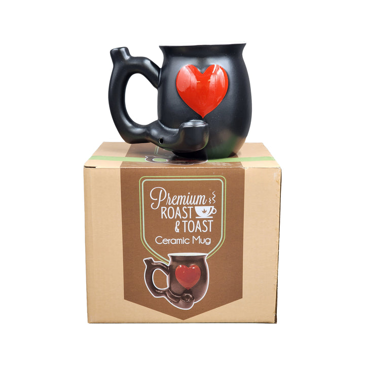 Embossed Red Heart Mug - White Inside - Headshop.com