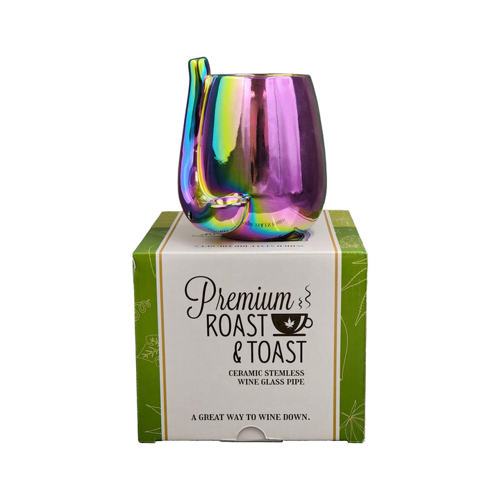 Iridescent Stemless Wine Glass Pipe - Headshop.com