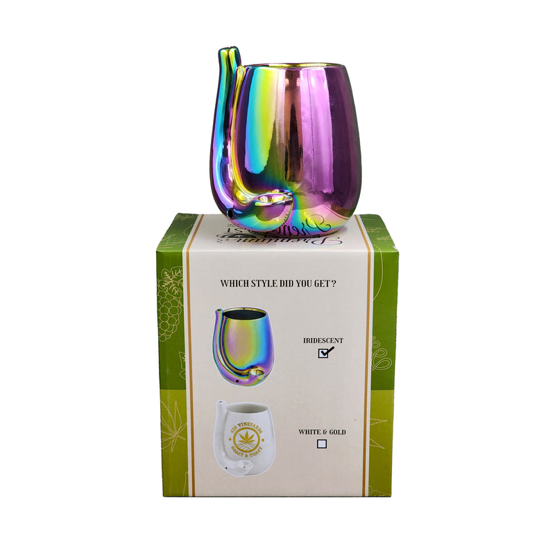 Iridescent Stemless Wine Glass Pipe - Headshop.com