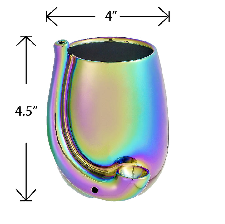 Iridescent Stemless Wine Glass Pipe - Headshop.com