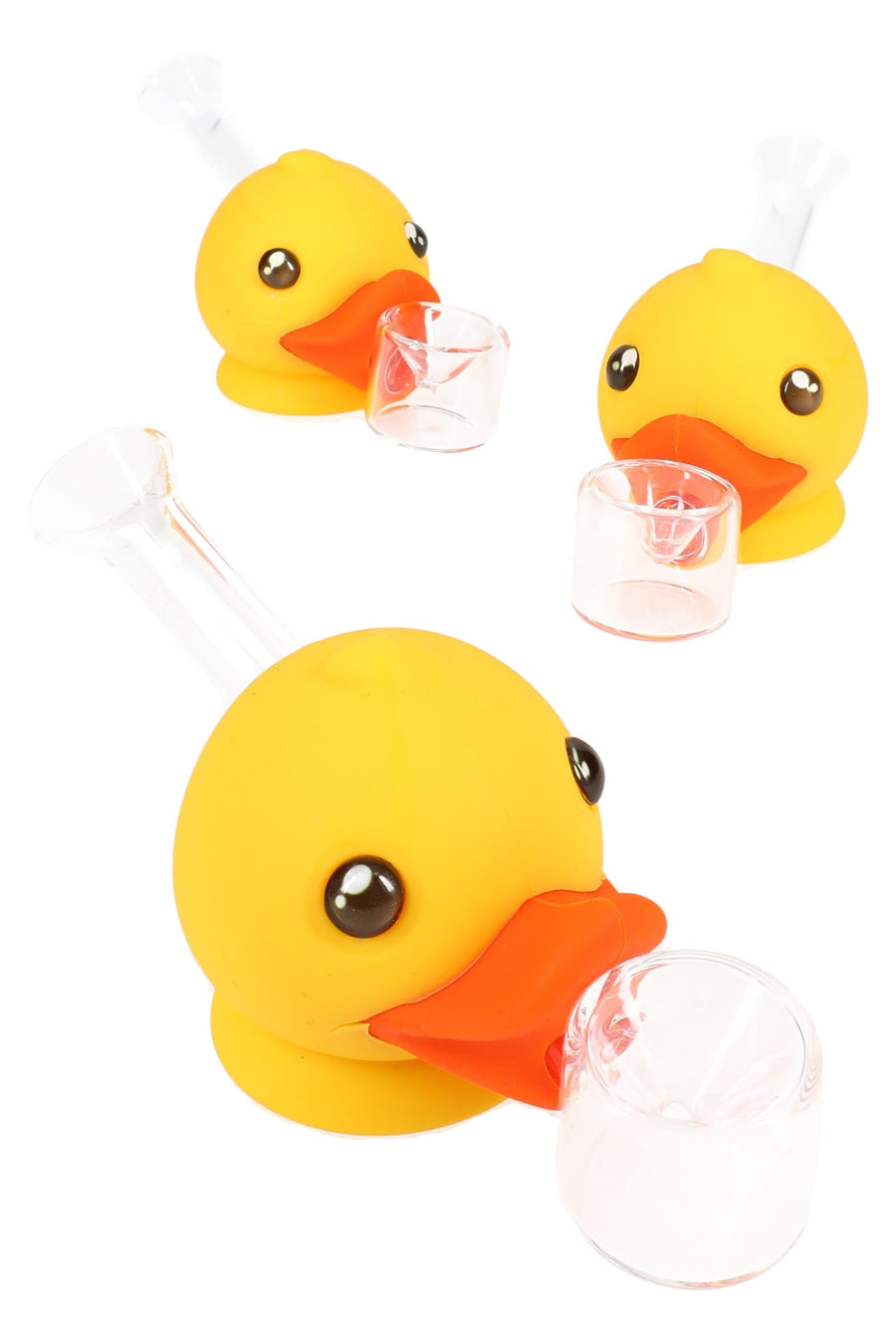 Glass & Silicone Duck Hand Pipe “Pond Quacker” – 4″ - Headshop.com