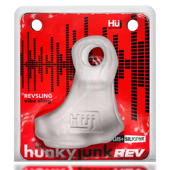 Hunkyjunk Revsling Cock & Ball Sling with Bullet Vibrator Clear Ice - Headshop.com