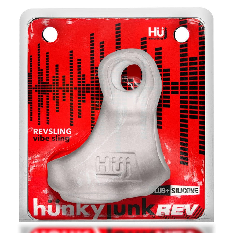 Hunkyjunk Revsling Cock & Ball Sling with Bullet Vibrator Clear Ice - Headshop.com
