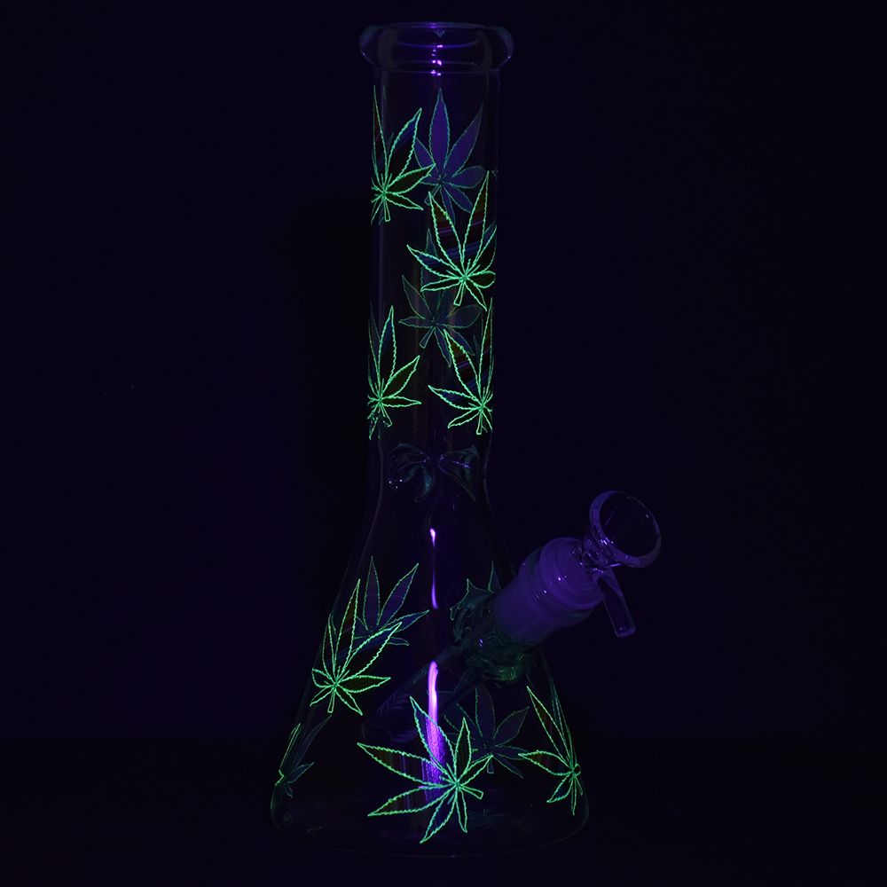 Turn On Your Hemp Lights Beaker Glass Water Pipe - 9.75" - Headshop.com