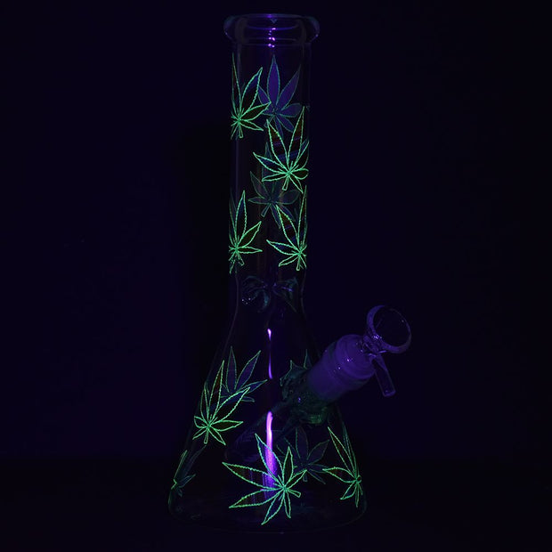Turn On Your Hemp Lights Beaker Glass Water Pipe - 9.75" - Headshop.com