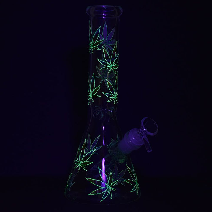 Turn On Your Hemp Lights Beaker Glass Water Pipe - 9.75" - Headshop.com