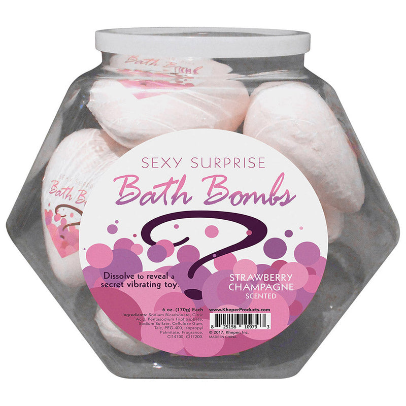 Sexy Surprise Adult Toy Strawberry Champagne Bath Bomb | 9pc Display - Headshop.com