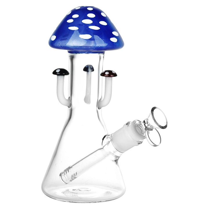 Marvelous Mushroom Melange Glass Water Pipe - 8.25" / 14mm F / Colors Vary - Headshop.com