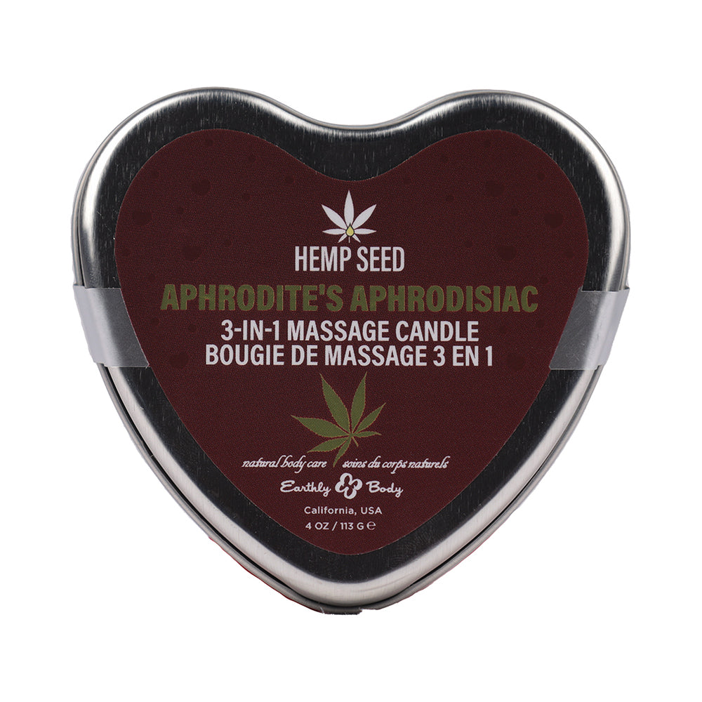 Earthly Body Hemp Seed 3-in-1 Valentines Day Candle Aphrodite's Aphrodisiac 4 oz. - Headshop.com