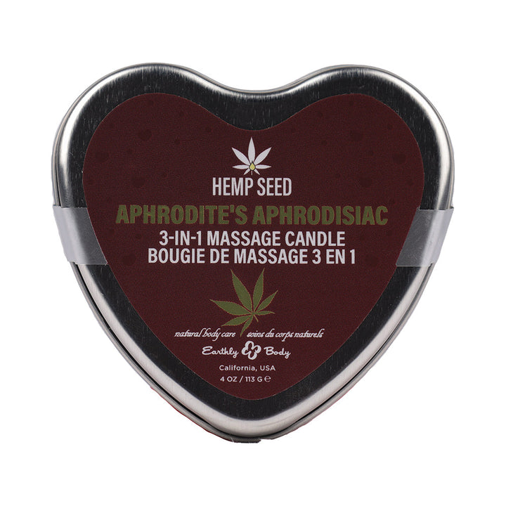 Earthly Body Hemp Seed 3-in-1 Valentines Day Candle Aphrodite's Aphrodisiac 4 oz. - Headshop.com