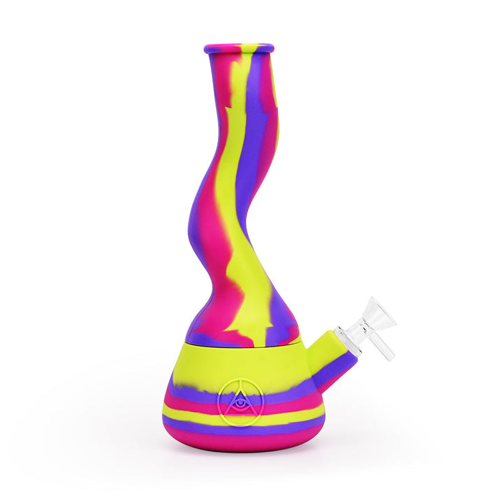 Ritual - 10'' Wavy Silicone Beaker - Miami Sunset - Headshop.com