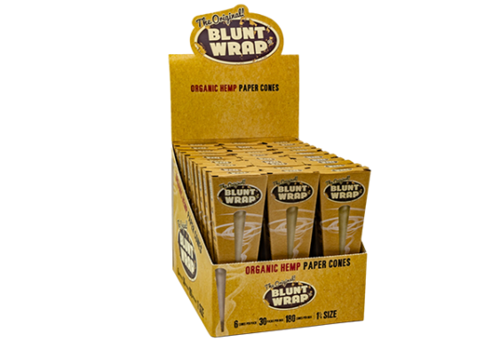 Blunt Wrap Organic Hemp Cones - 1 1/4 - 6 pack - Headshop.com