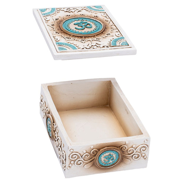 Fujima Om Symbol Tarot Polyresin Stash Box - 5.5"x 4" - Headshop.com