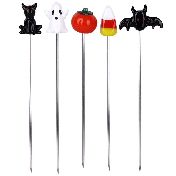 5CT BUNDLE - Halloween Glass Hairpin Poker Tool - 5" / Assorted Designs