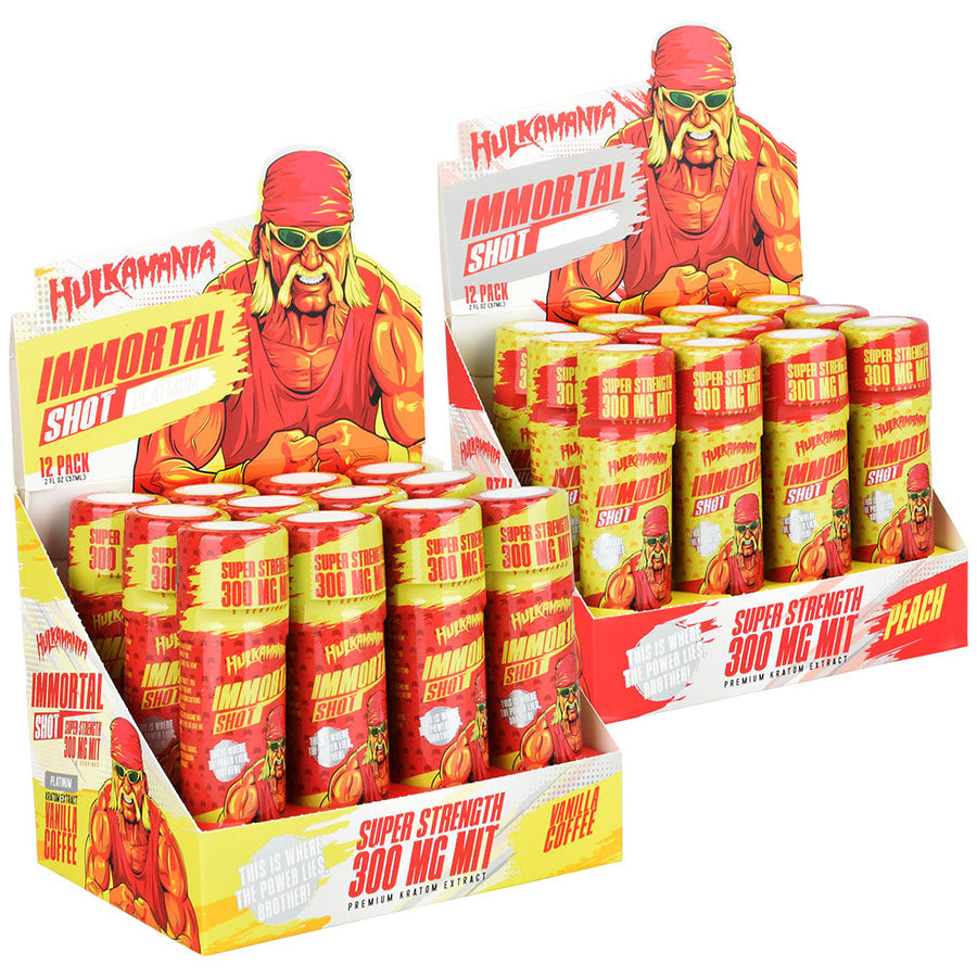 Hulkamania Immortal Kratom Shots | 300mg | 2oz | 12pc Display - Headshop.com