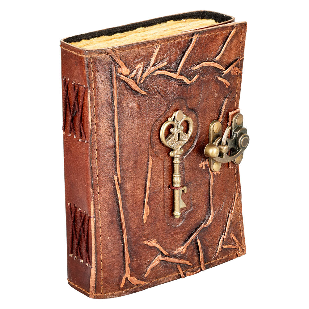 Key To the City Embossed Leather Journal w/ Metal Key Accent - 5"x7" - Headshop.com
