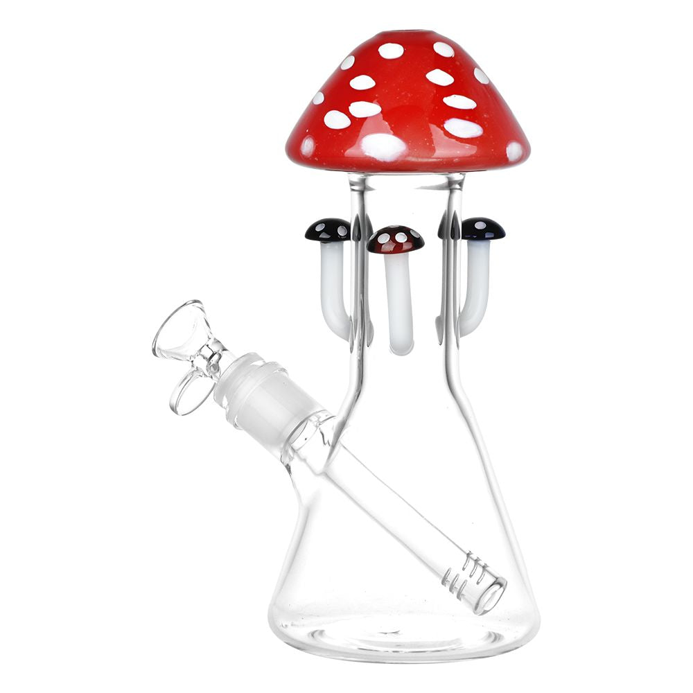 Marvelous Mushroom Melange Glass Water Pipe - 8.25" / 14mm F / Colors Vary - Headshop.com