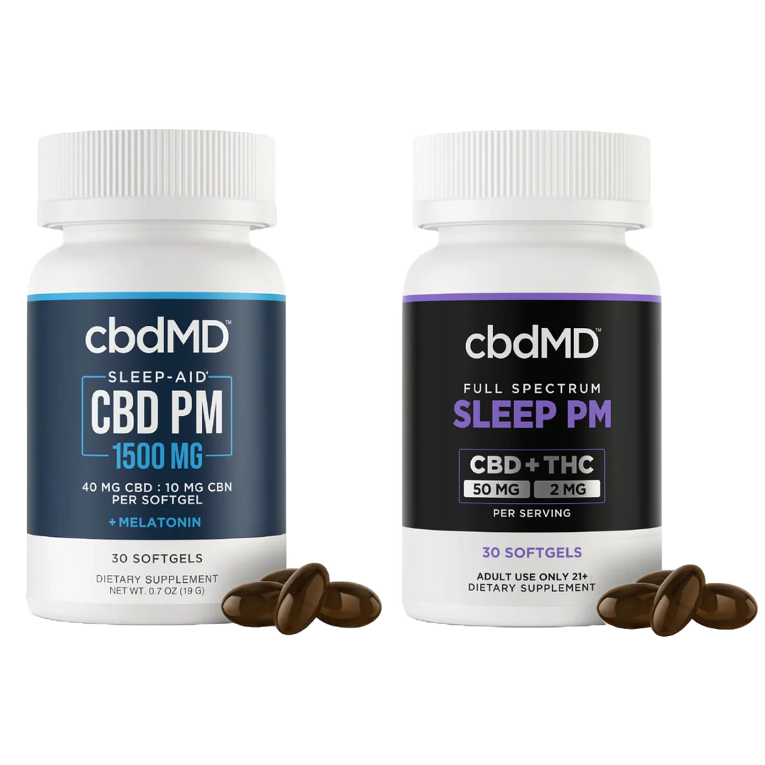 cbdMD CBD Sleep Softgels - 1500MG (Broad or Full Spectrum) - Headshop.com