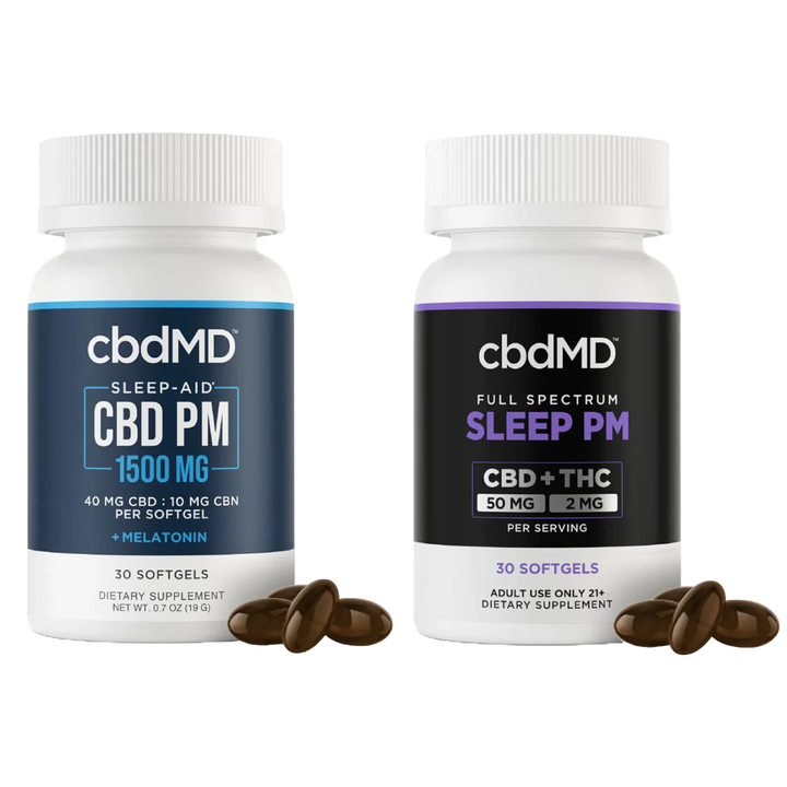 cbdMD CBD Sleep Softgels - 1500MG (Broad or Full Spectrum) - Headshop.com