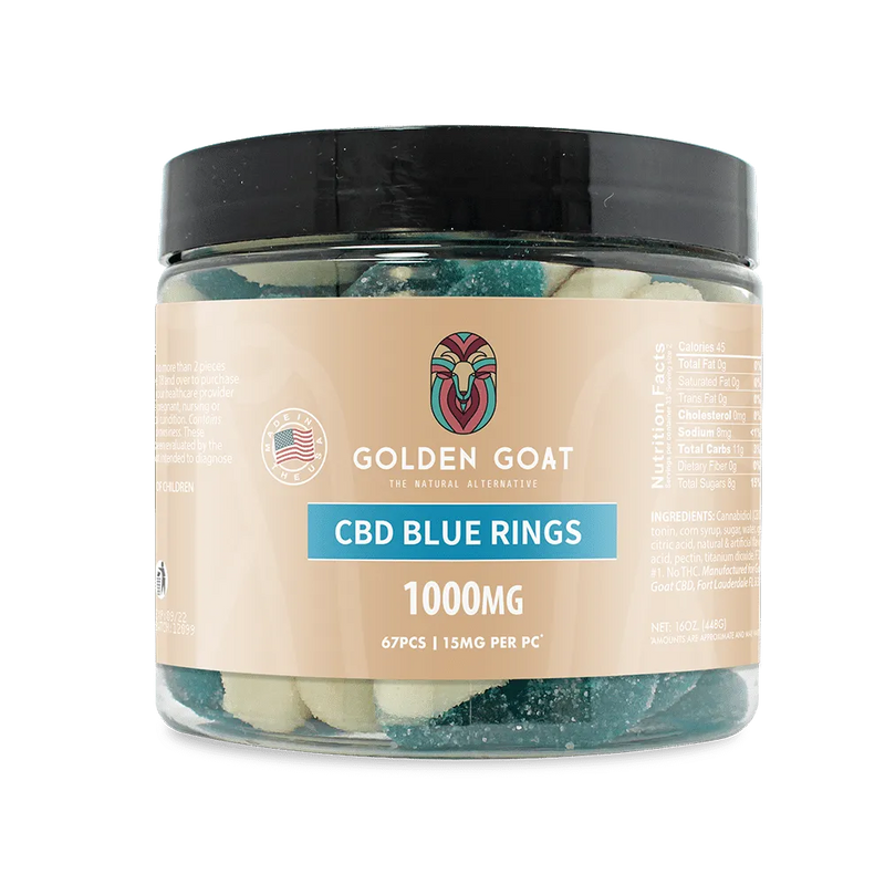CBD Gummies 1000MG - Blue Raspberry Rings - Headshop.com