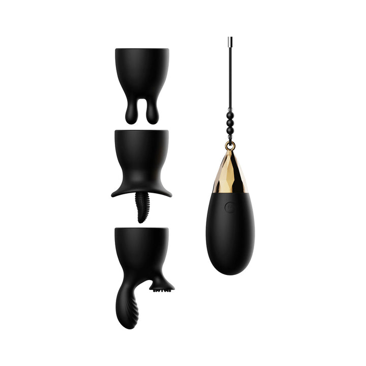 Evolved Egg-Citement 5-Piece Rechargeable Remote-Controlled Vibrator and Accessory Set Black - Headshop.com