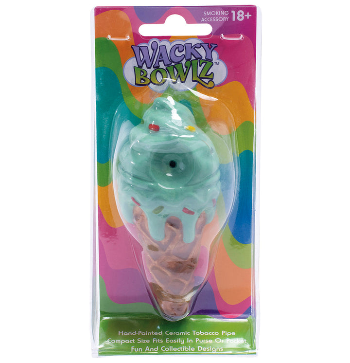 Wacky Bowlz Ice Cream Ceramic Hand Pipe | 4.5" - Headshop.com