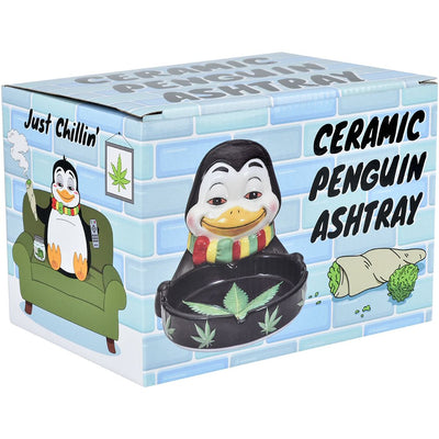 Stoned Penguin Ceramic Ashtray - 6.5" x 4.3" - Headshop.com