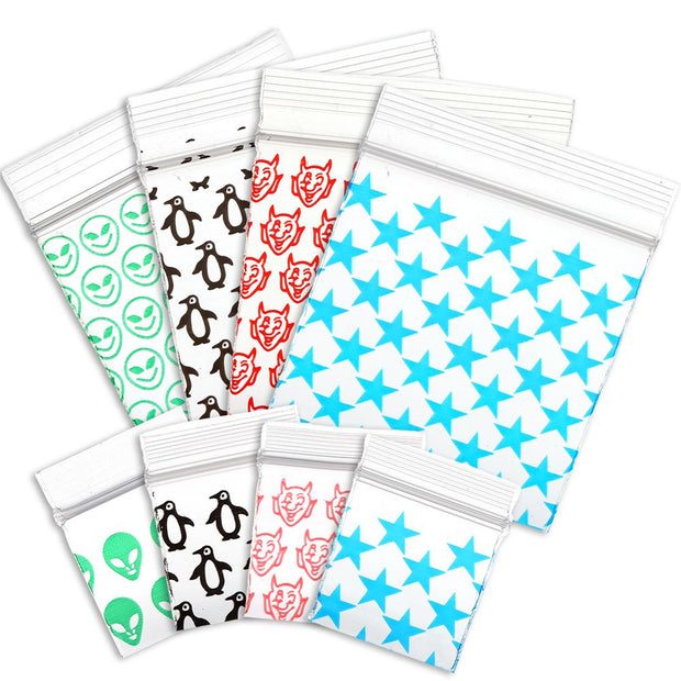 Designer Recloseable Zip Top Plastic Bags | 1000ct Bundle - Headshop.com