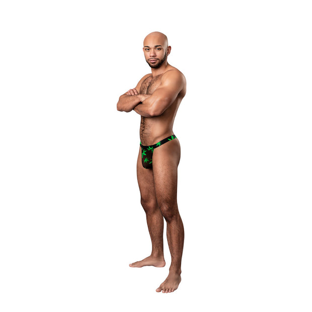 Male Power Hazy Dayz Micro Thong Pot Leaf S/M - Headshop.com