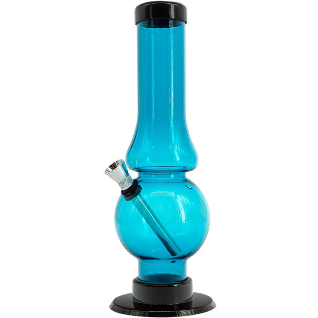 JM Enterprises  6-9" Acrylic Straight Tube Bubble Flare Bong - Multiple Colors