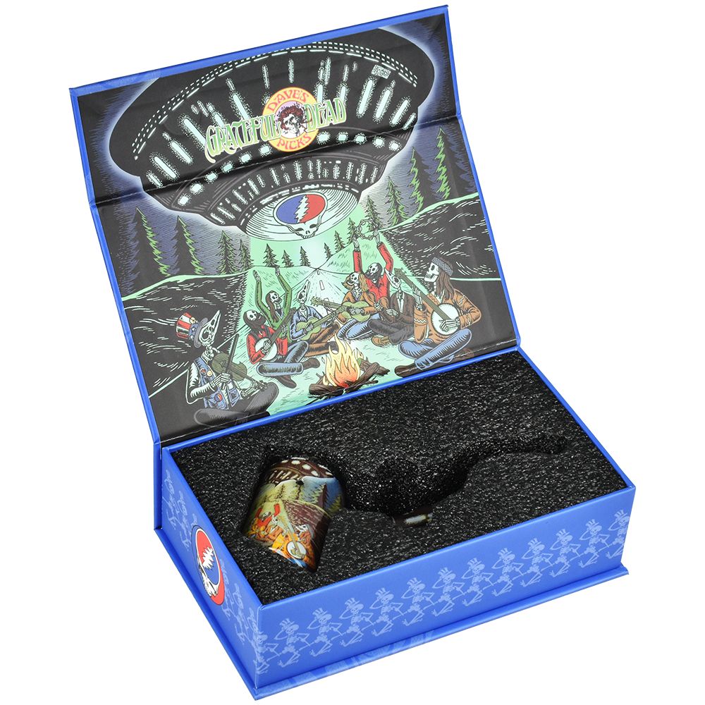 Grateful Dead x Pulsar Inside Print Bent Sherlock Pipe | 4" - Headshop.com