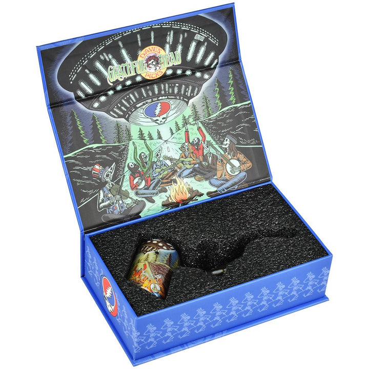 Grateful Dead x Pulsar Inside Print Bent Sherlock Pipe | 4" - Headshop.com