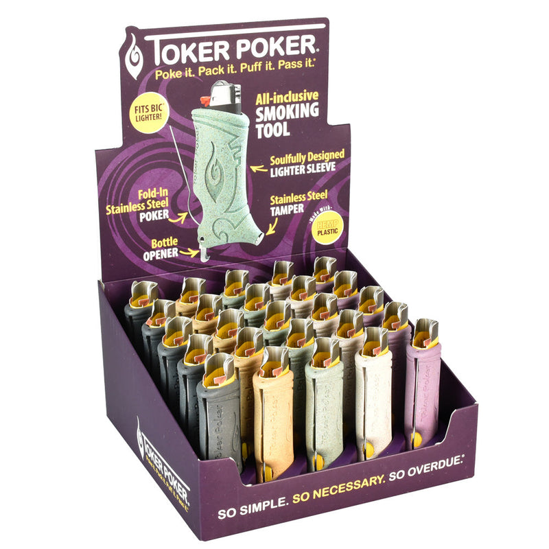 25PC DISPLAY - Toker Poker Lighter Sleeve - Hemp Plastic - Headshop.com