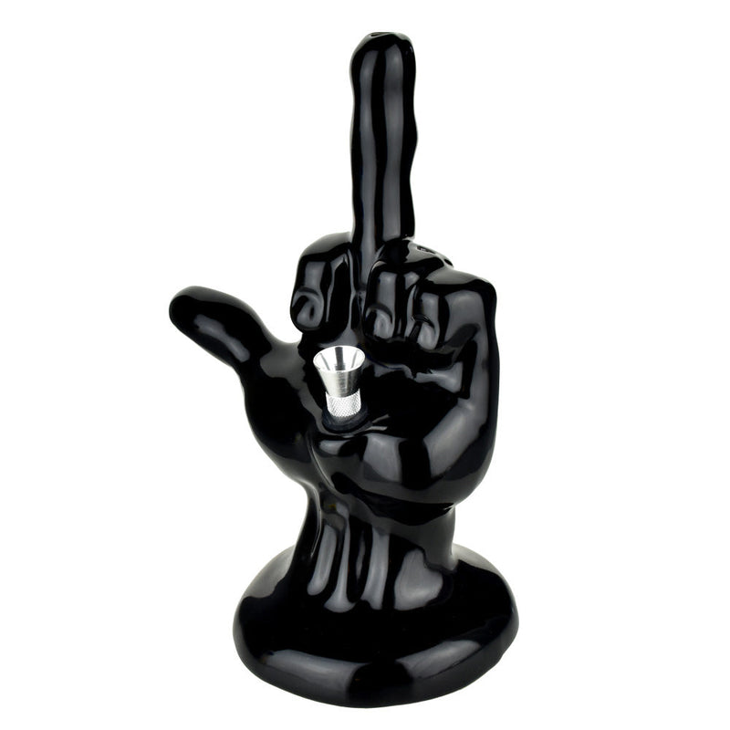 One-Fingered Salute Ceramic Bong - Headshop.com