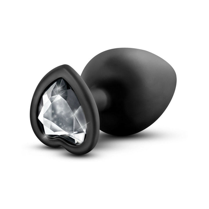 Blush Temptasia Bling Anal Plug with Heart-Shaped Gem Base Large Black - Headshop.com